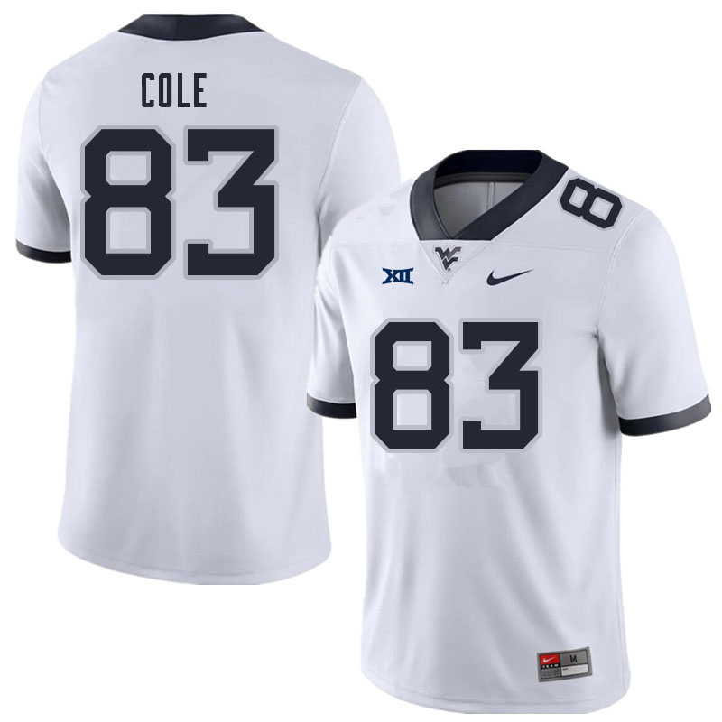 NCAA Men's CJ Cole West Virginia Mountaineers White #83 Nike Stitched Football College Authentic Jersey GN23V03CL